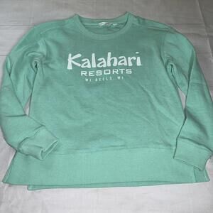 Kalahari Resorts Wisconsin Dells Crewneck Sweatshirt Womens Small Green